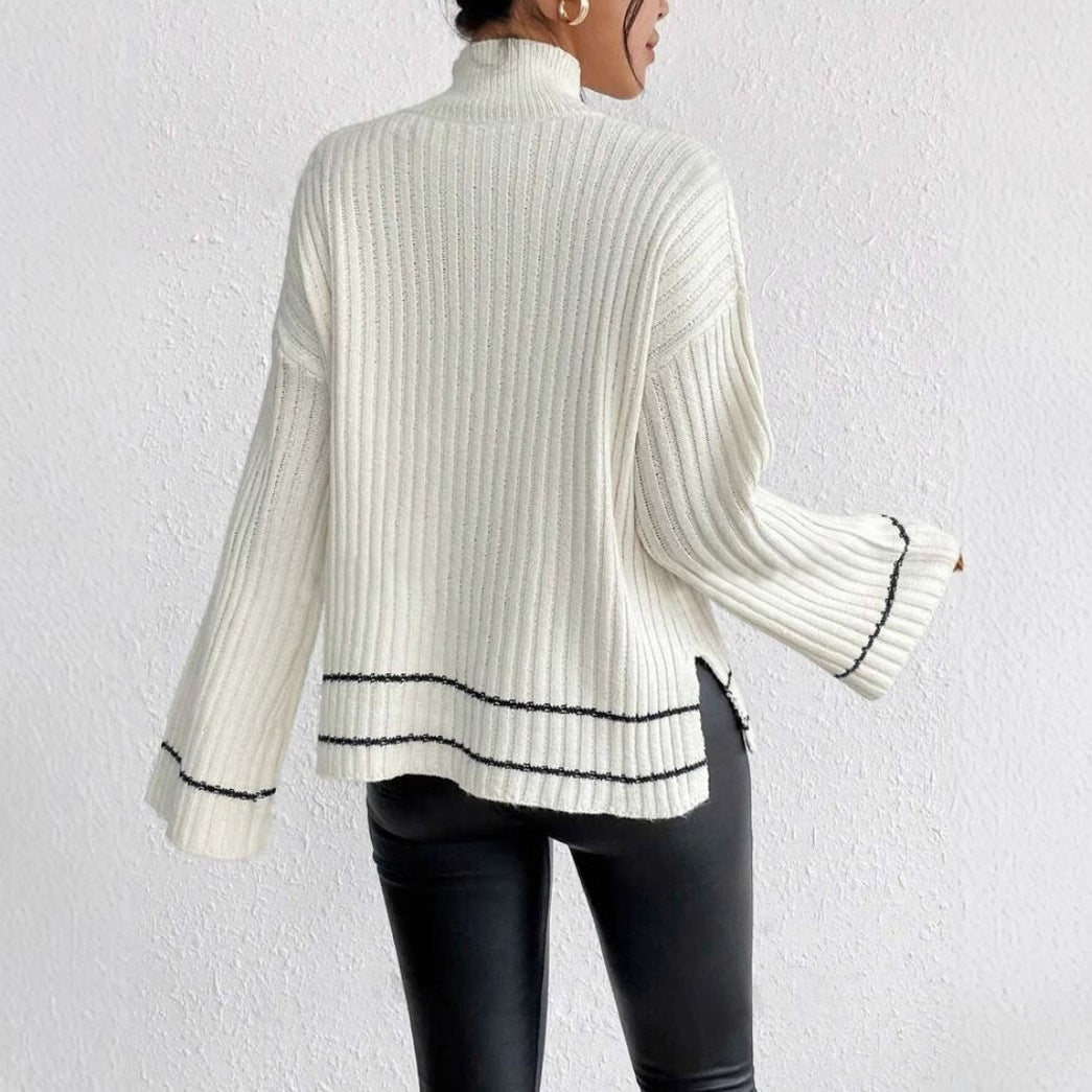 Nadine | Damen Gerippter Rollkragenpullover für den Winter