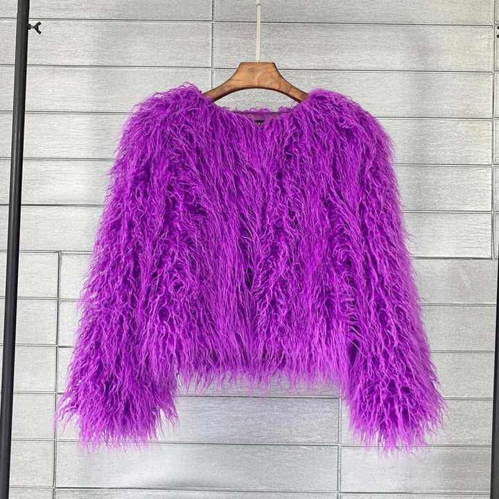 Edith | Damen Einzigartige Flauschige Winterjacke