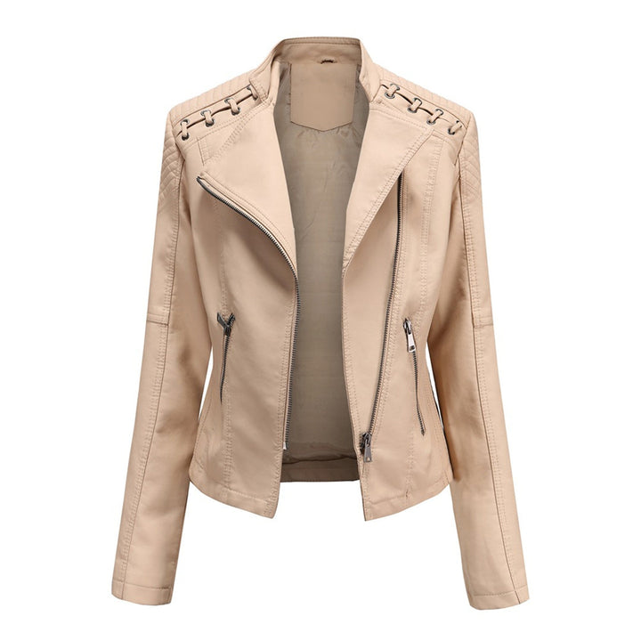 Lilian | Damen Modische Jacke mit asymmetrischem Reißverschluss