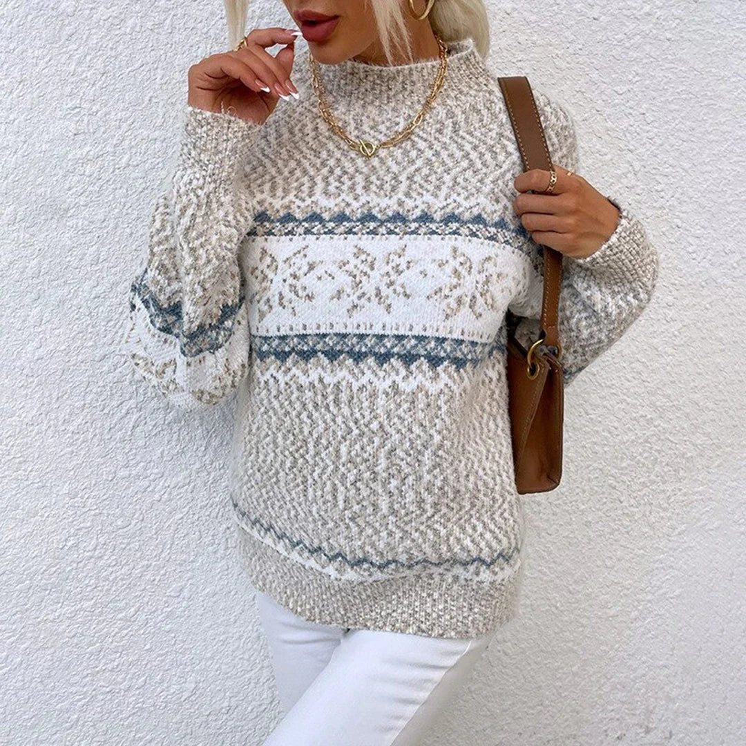 Carolin | Damen gemütlicher gestrickter Weihnachtspullover