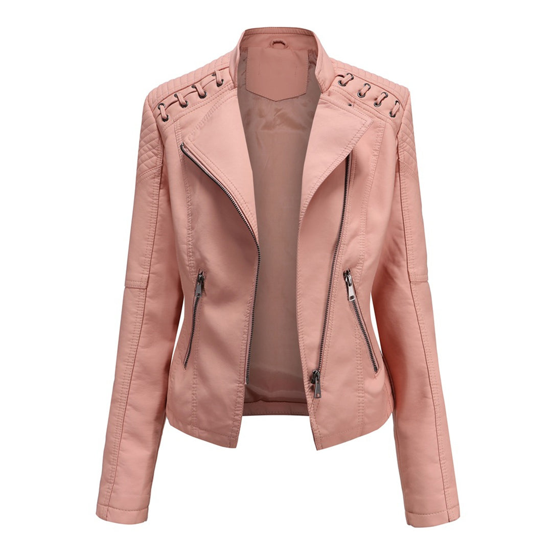 Lilian | Damen Modische Jacke mit asymmetrischem Reißverschluss