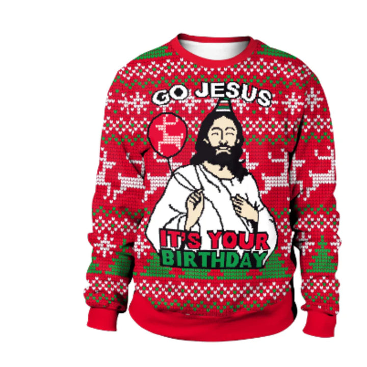 Emil | Lustiger Herren-Weihnachtspullove rJesus’ Geburtstag