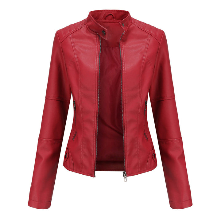 Kirsten | Damen Kunstleder-Bikerjacke mit Reißverschluss