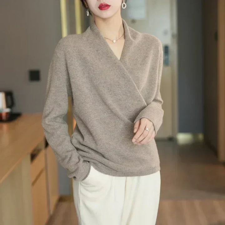 Emilia | Damen Frühlings-Wickelausschnitt-Stricktop