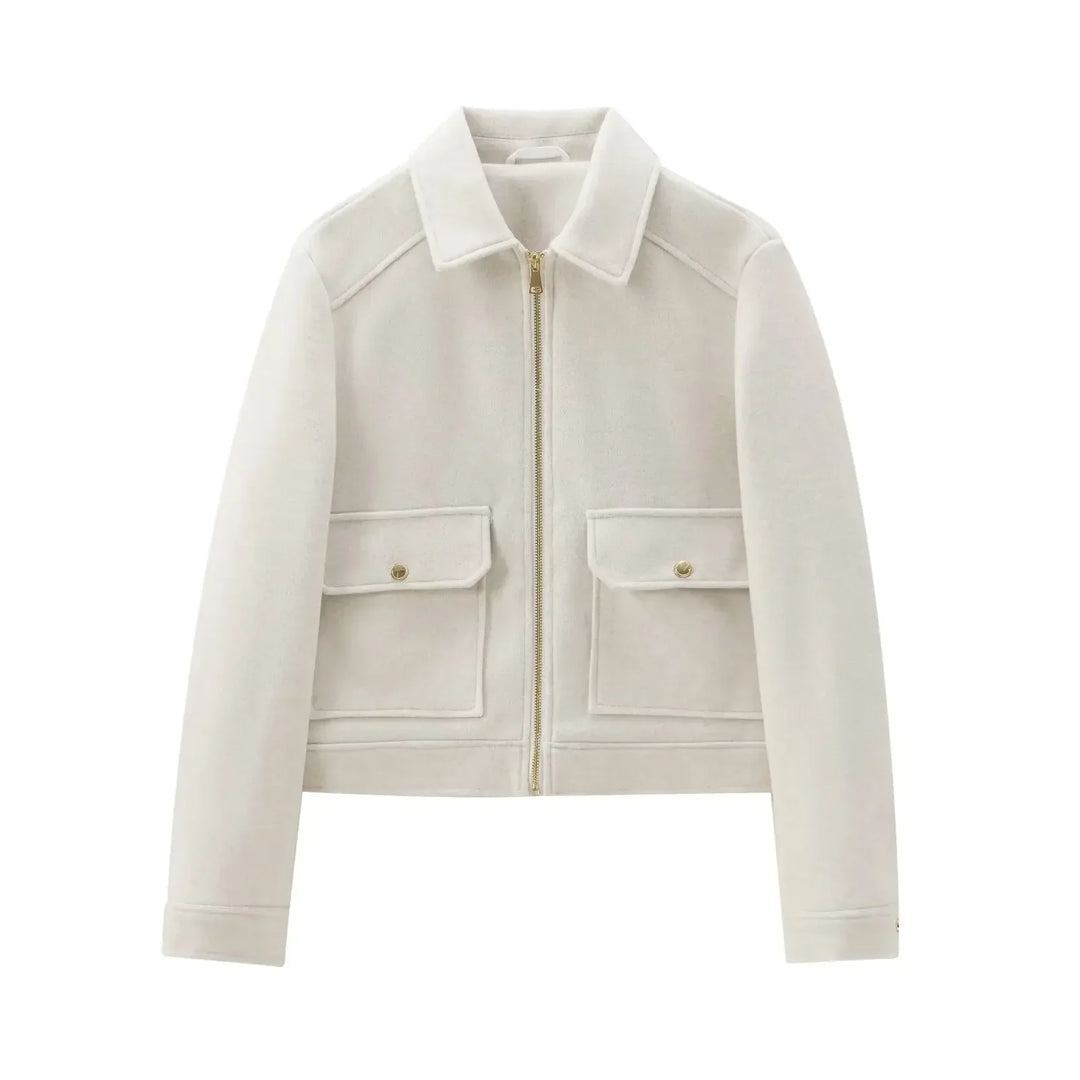 Kerstin | Damen Freizeit-Jacke mit Reißverschluss und Woll-Mix