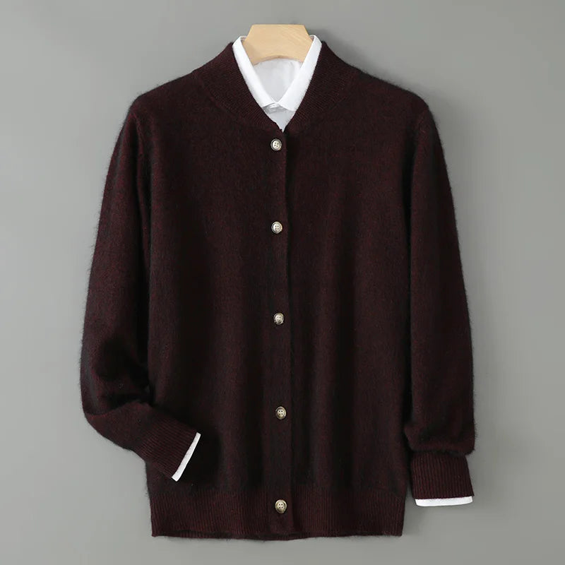 Anke | Damen Weiche Strickjacke mit Knopfleiste vorne