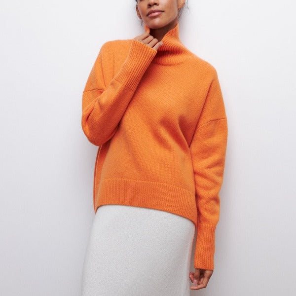 Lilian | Damen Übergroßer Winterpullover mit hohem Kragen