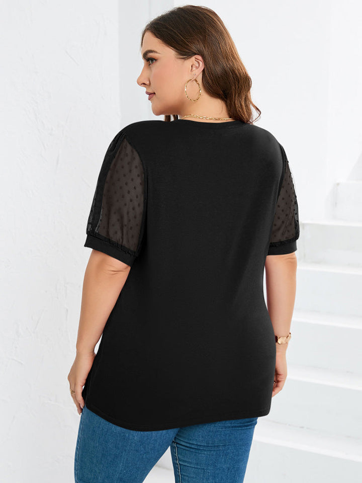 Hanna | Damen V-Ausschnitt Top Mit Puffärmeln
