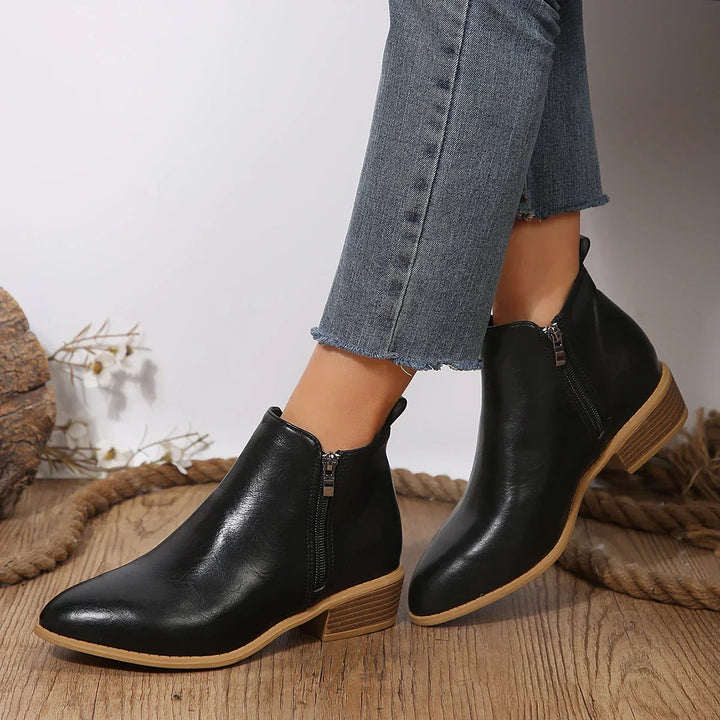 Rita | Damen Frühlings Lässige Ankle Boots Mit Seitlichem Reißverschluss