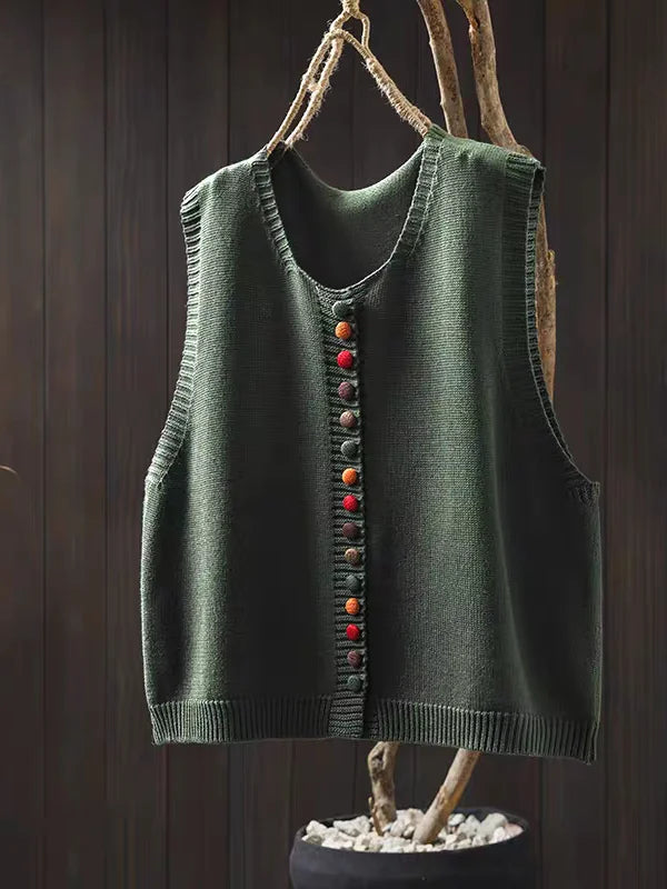 Kerstin | Damen Winter Button-Down Cardigan Weste