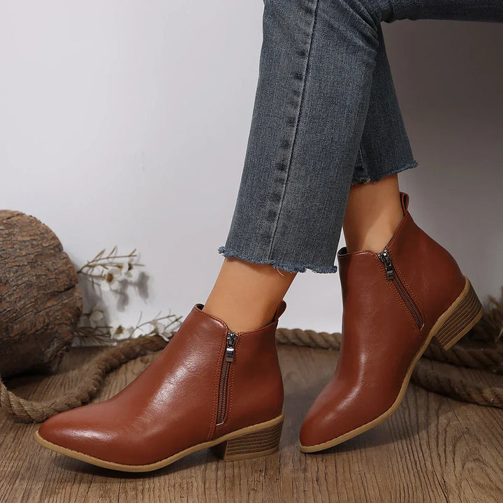 Rita | Damen Frühlings Lässige Ankle Boots Mit Seitlichem Reißverschluss