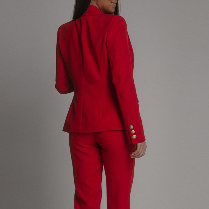 Greta | Damen Zweireihiges Blazer-Hosen-Set