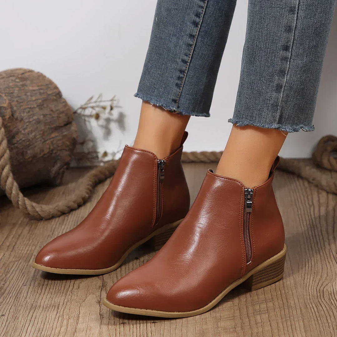 Rita | Damen Frühlings Lässige Ankle Boots Mit Seitlichem Reißverschluss