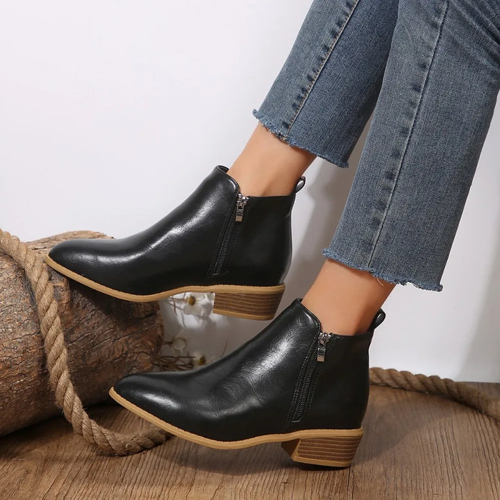 Rita | Damen Frühlings Lässige Ankle Boots Mit Seitlichem Reißverschluss