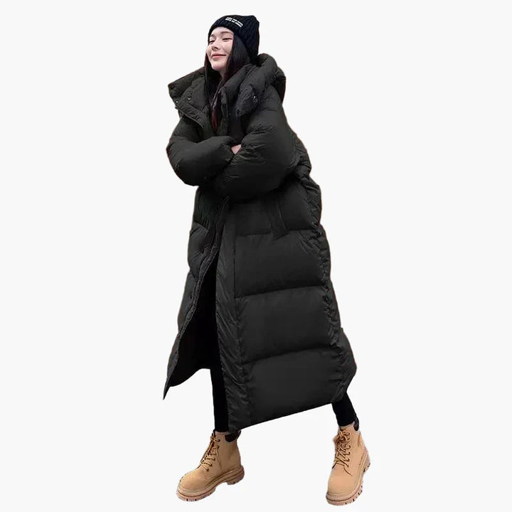 Johanna | Damen Langer Oversized Steppmantel Winterjacke
