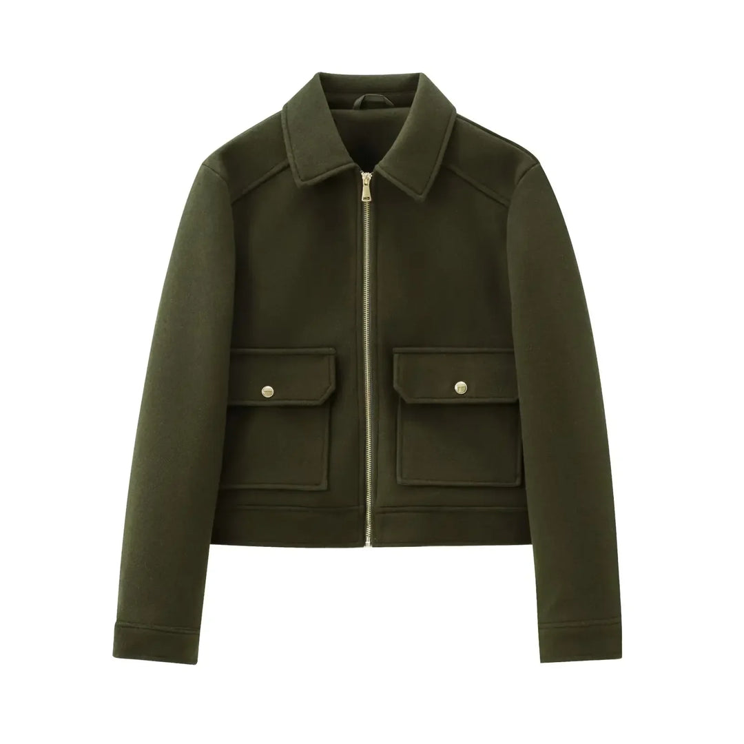 Kerstin | Damen Freizeit-Jacke mit Reißverschluss und Woll-Mix