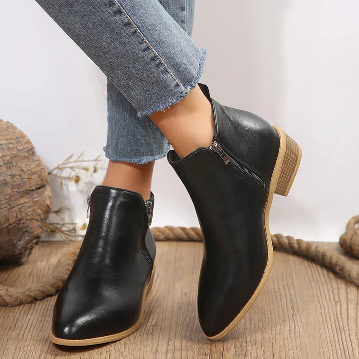 Rita | Damen Frühlings Lässige Ankle Boots Mit Seitlichem Reißverschluss
