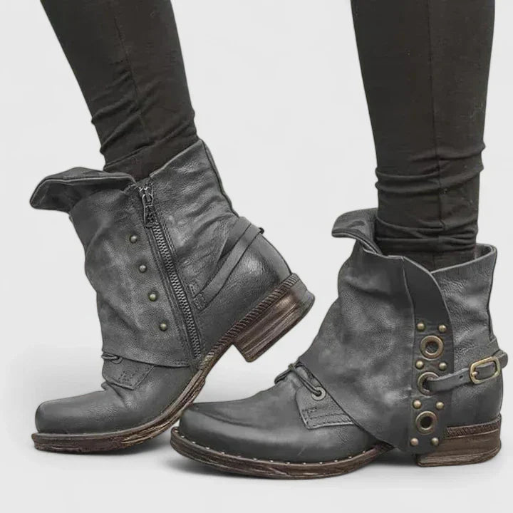Yannick | Damen Frühlings Eckige Zehen Slip-On Verzierte Flats