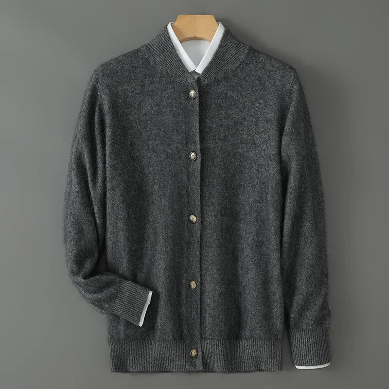 Anke | Damen Weiche Strickjacke mit Knopfleiste vorne