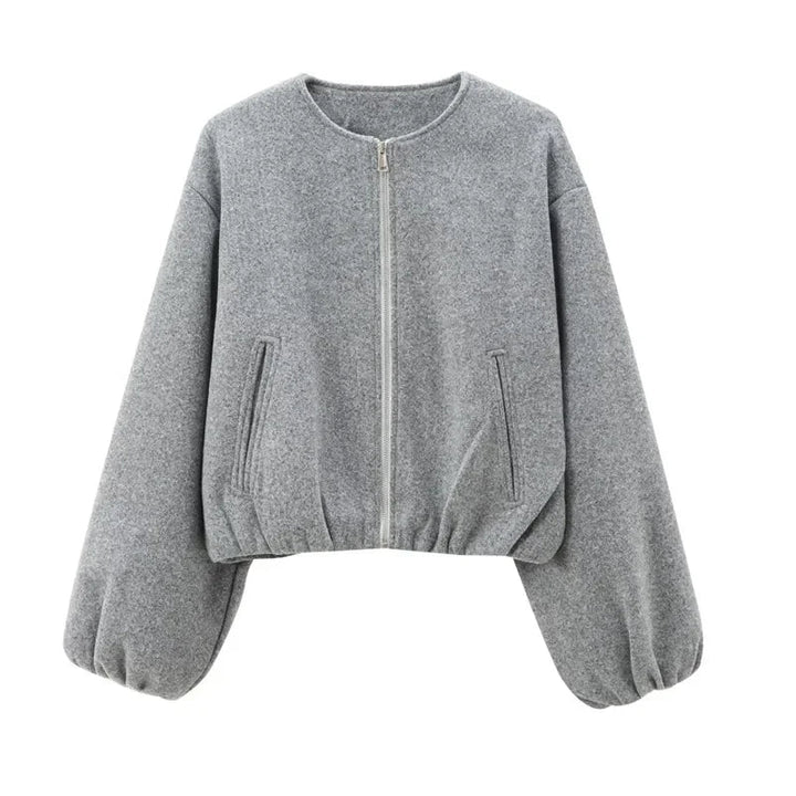 Angela | Damen Locker geschnittene Jacke mit Reißverschluss vorne