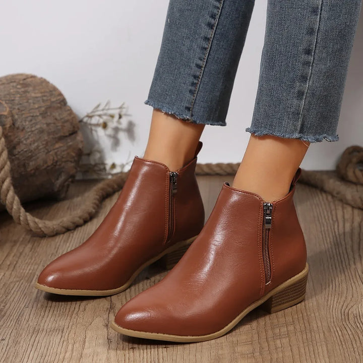 Rita | Damen Frühlings Lässige Ankle Boots Mit Seitlichem Reißverschluss