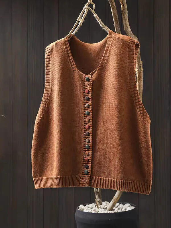 Kerstin | Damen Winter Button-Down Cardigan Weste