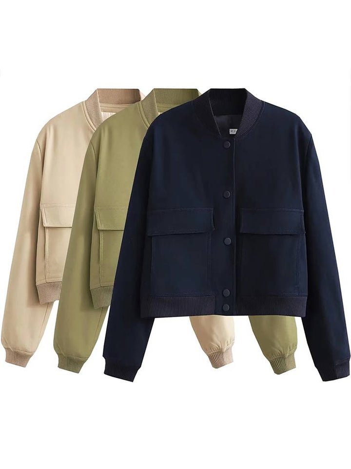 Marie | Damen Kurze Streetwear-Jacke mit Knopfleiste