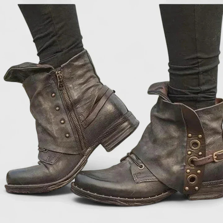 Yannick | Damen Frühlings Eckige Zehen Slip-On Verzierte Flats