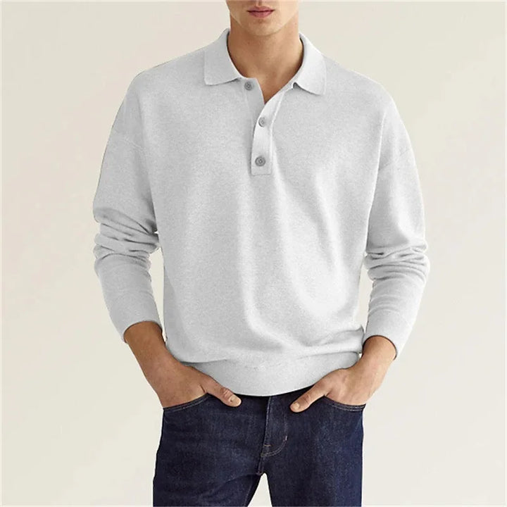 Peter | Herren Freizeit-Poloshirt mit langen Ärmeln