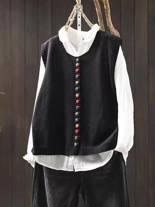 Kerstin | Damen Winter Button-Down Cardigan Weste