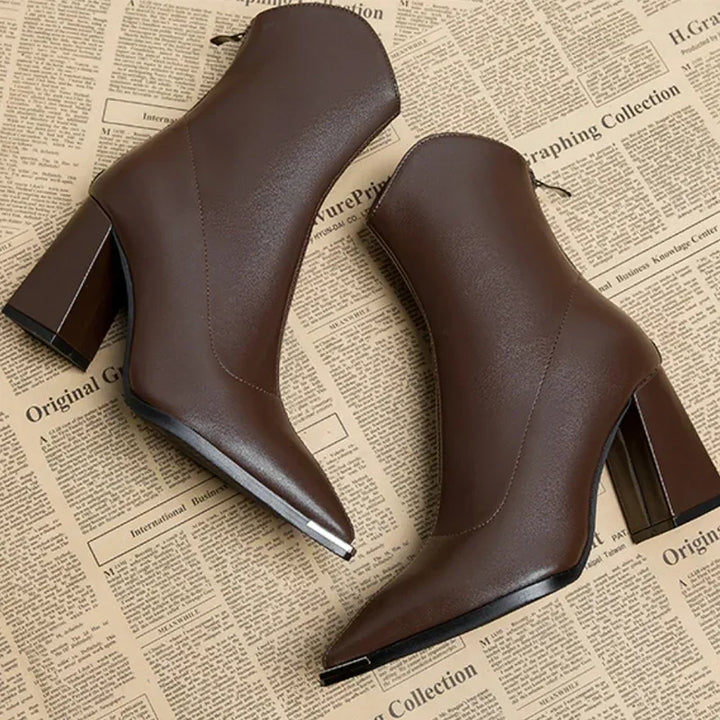 Angela | Damen-Frühjahrs-Stiefeletten mit spitzer Kappe und Absatz