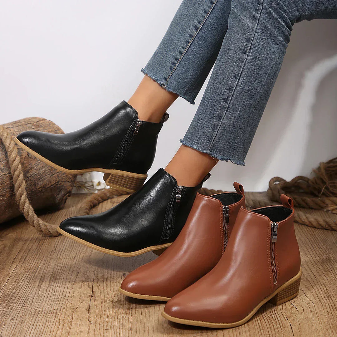 Rita | Damen Frühlings Lässige Ankle Boots Mit Seitlichem Reißverschluss
