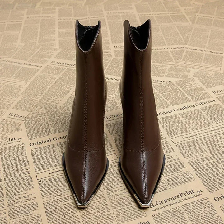 Angela | Damen-Frühjahrs-Stiefeletten mit spitzer Kappe und Absatz