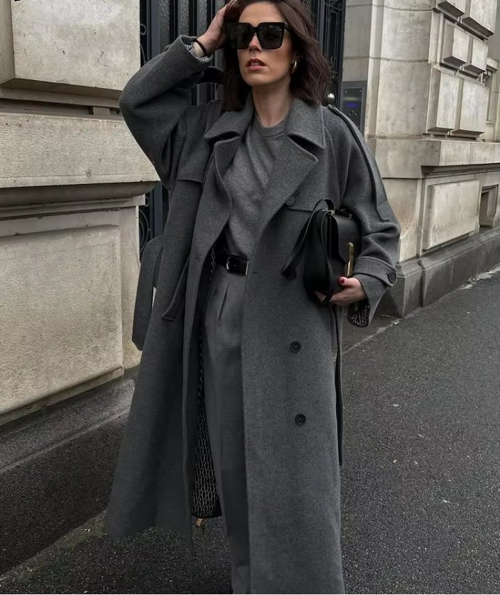 Sandra | Damen Stilvoller und Vielseitiger Wollmantel