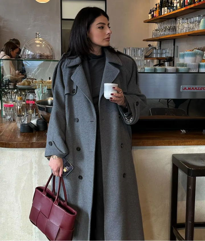 Sandra | Damen Stilvoller und Vielseitiger Wollmantel