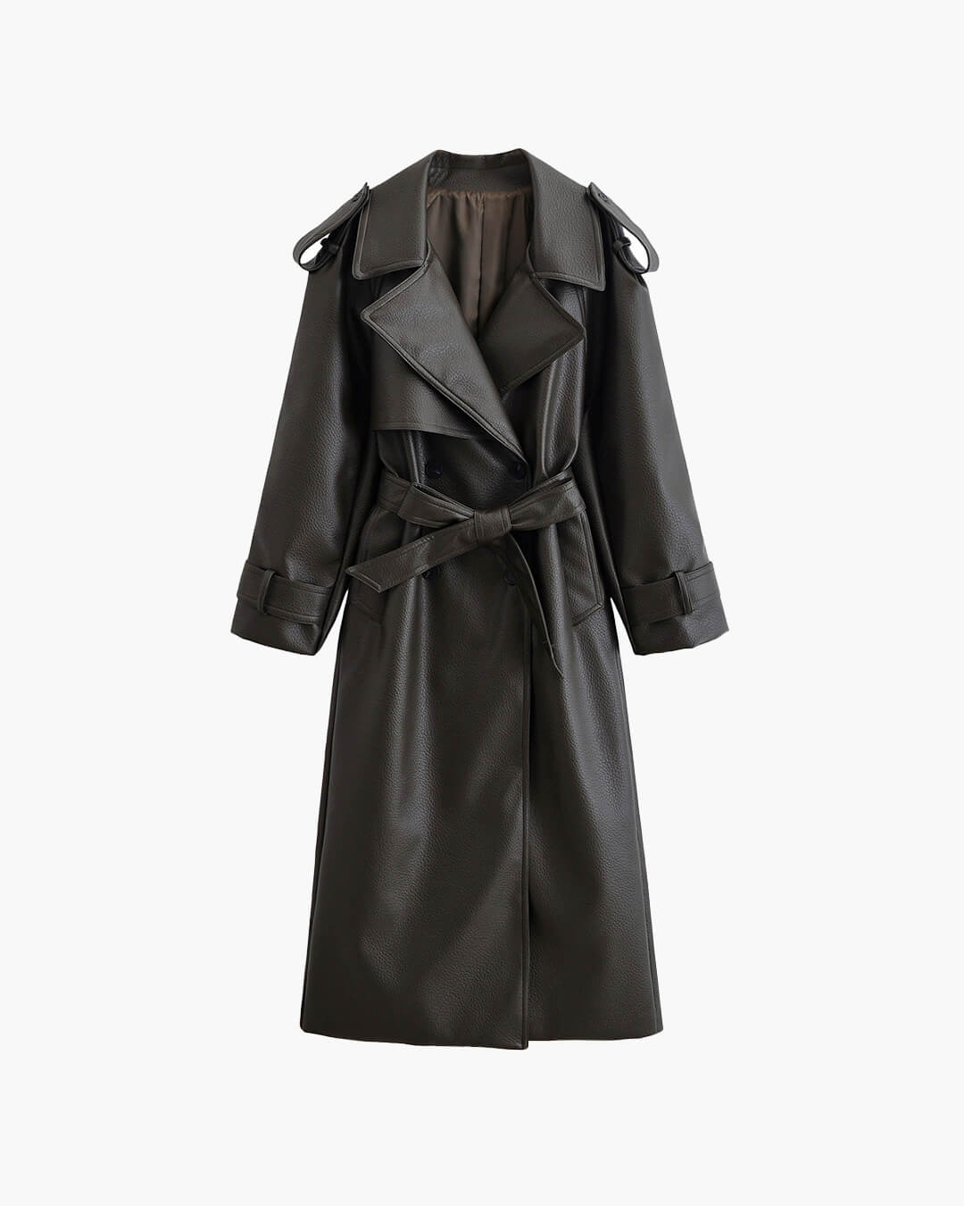 Marie | Damen Langer Winter-Trenchmantel aus Leder