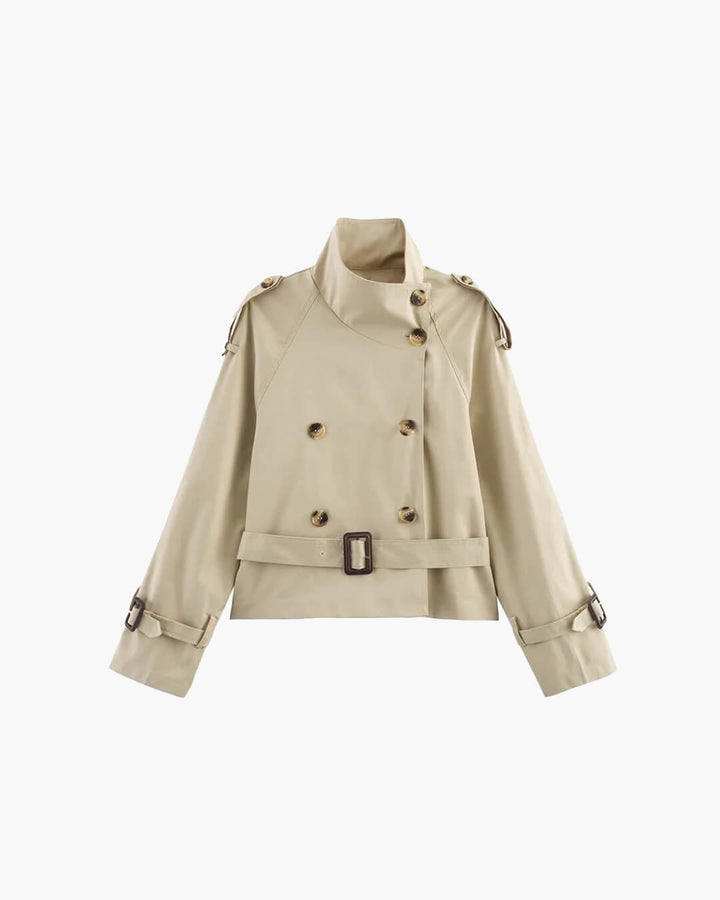 Katharina | Damen Winterjacke im Trench-Stil mit Gürtel und Doppelreihe