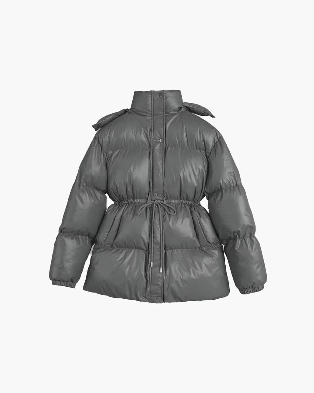 Pauline | Winter-Steppjacke für Damen mit Kordelzug und Glanzfinish