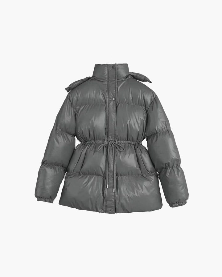 Pauline | Winter-Steppjacke für Damen mit Kordelzug und Glanzfinish
