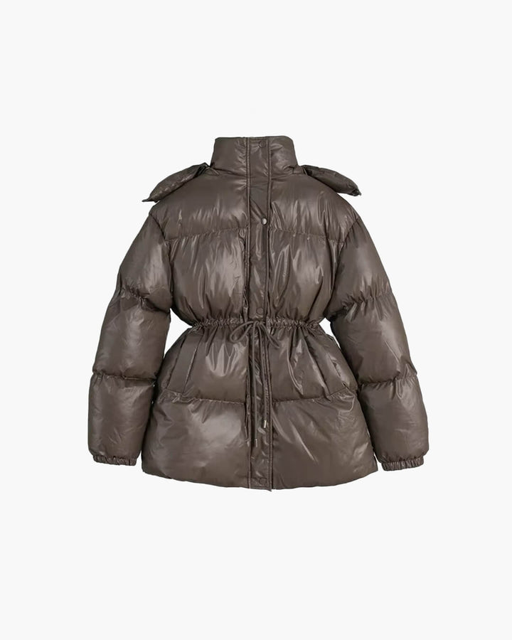 Pauline | Winter-Steppjacke für Damen mit Kordelzug und Glanzfinish