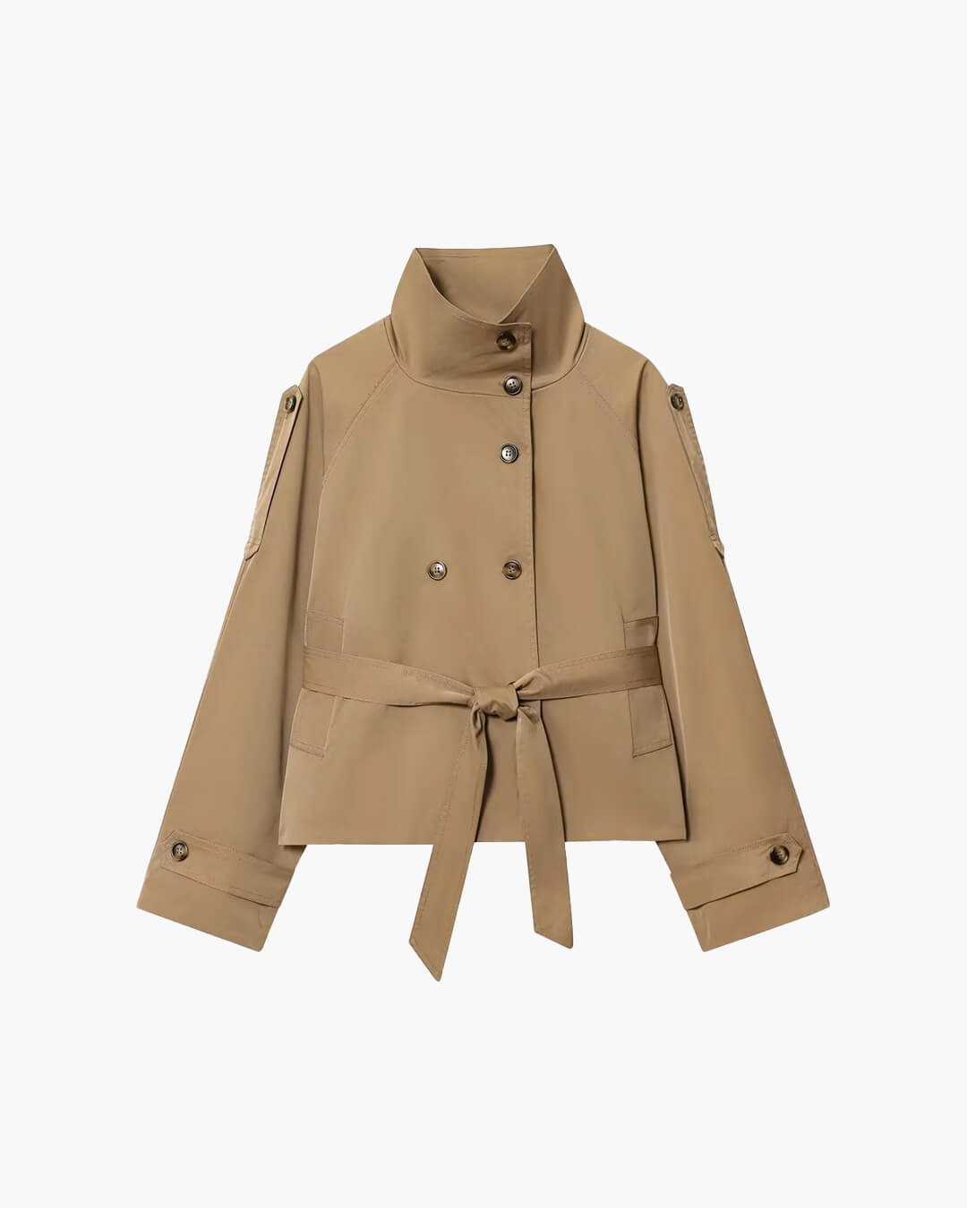 Kerstin | Damen Kurzer Winter-Trenchcoat mit Gürtel