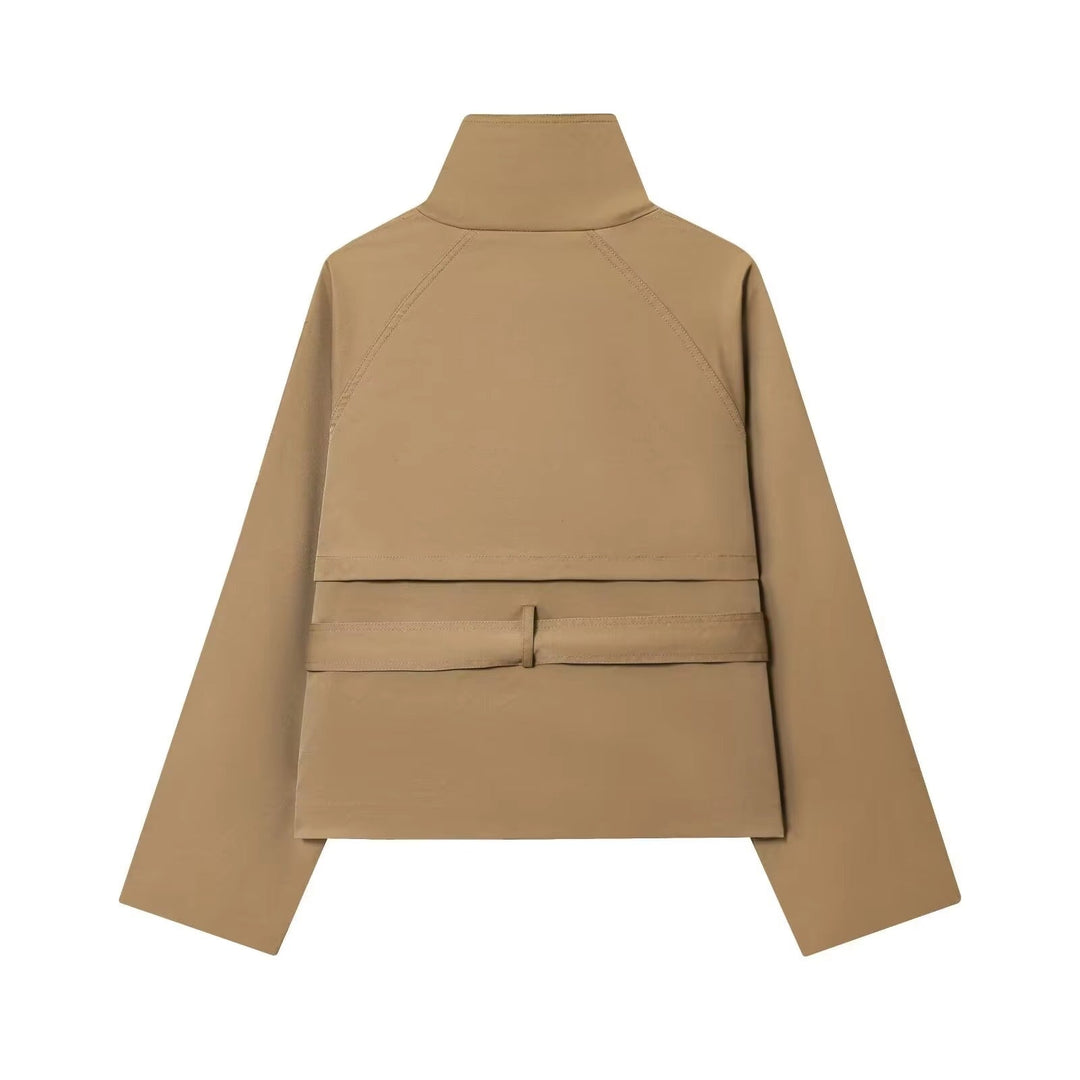 Kerstin | Damen Kurzer Winter-Trenchcoat mit Gürtel