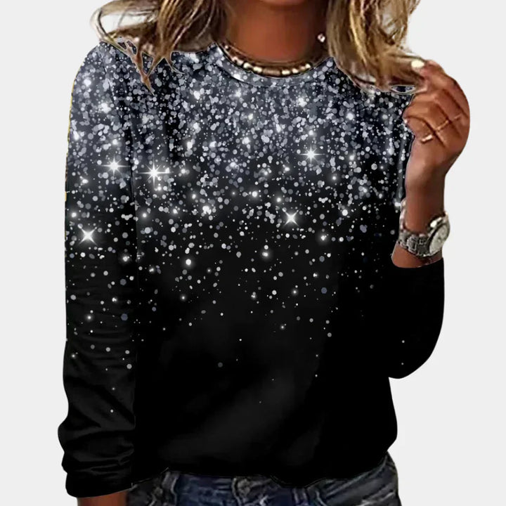 Nicole | Damen Weihnachts-Pullover mit funkelnden Sternen