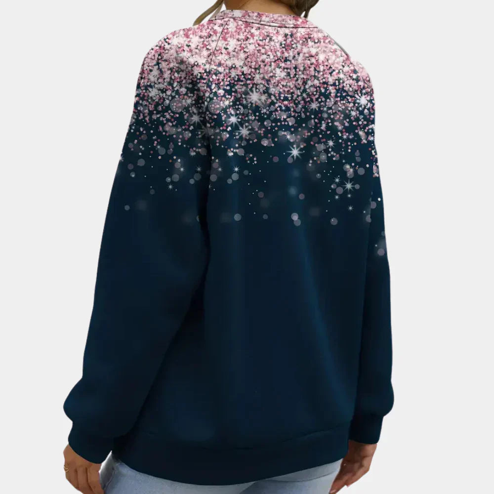 Nicole | Damen Weihnachts-Pullover mit funkelnden Sternen