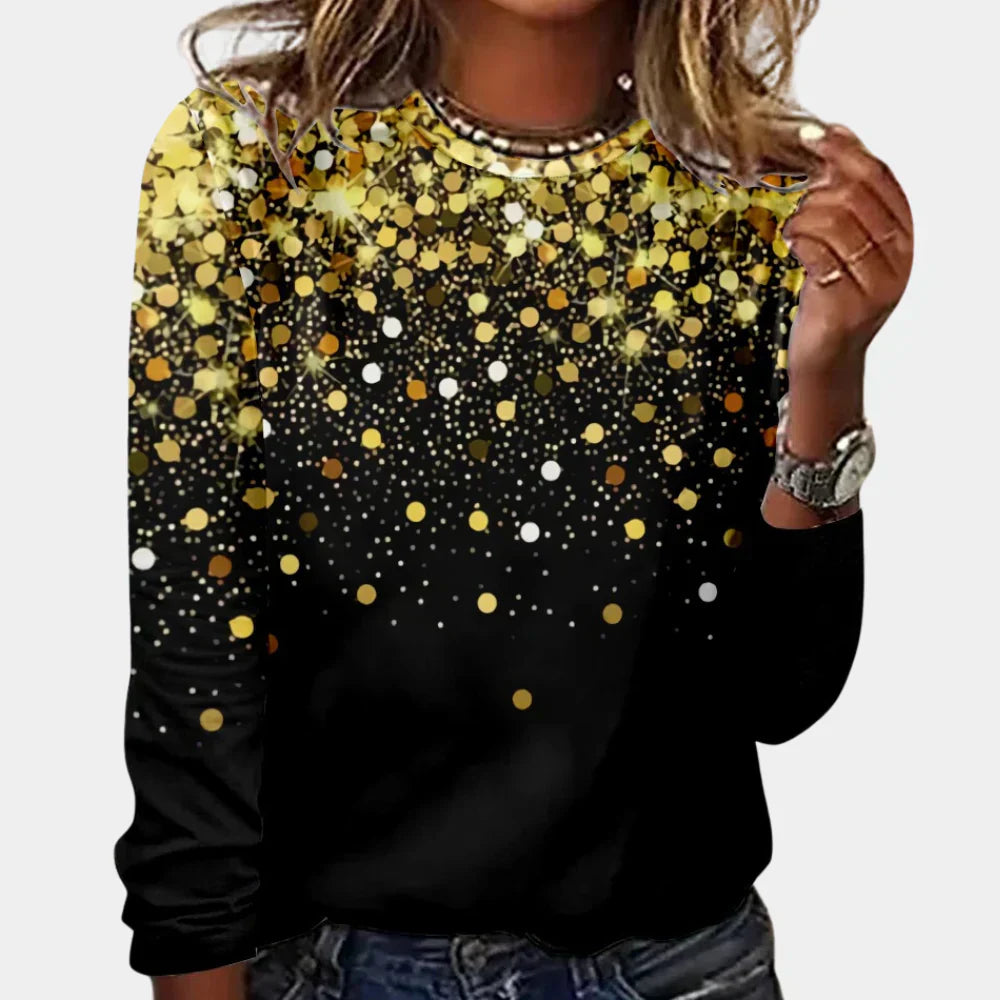Nicole | Damen Weihnachts-Pullover mit funkelnden Sternen