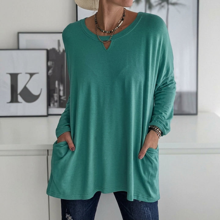 Selina | Damen Lockeres Langarmshirt