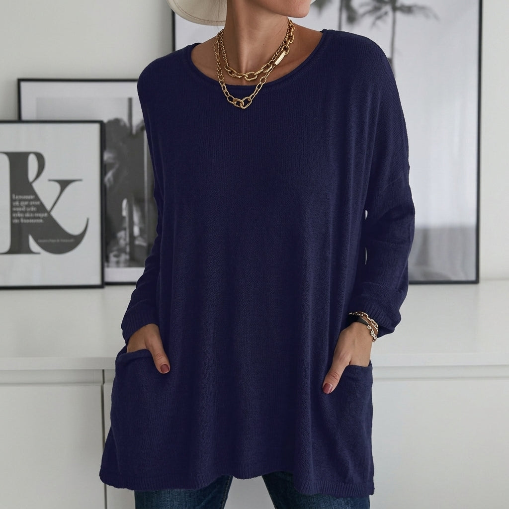Selina | Damen Lockeres Langarmshirt