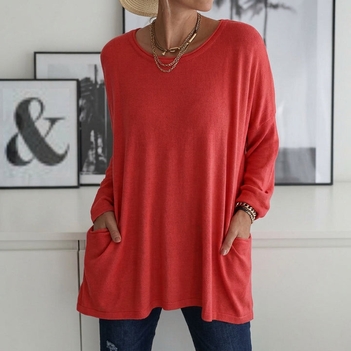 Selina | Damen Lockeres Langarmshirt