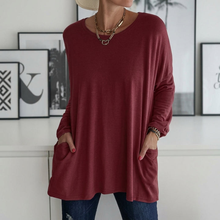 Selina | Damen Lockeres Langarmshirt