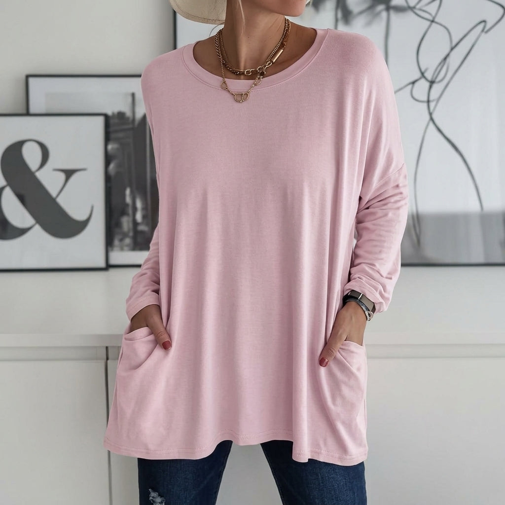 Selina | Damen Lockeres Langarmshirt